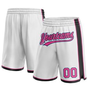 Industrie Direct Engro Ropa deportiva Pantalones cortos de baloncesto Custom White Pink Black-Light Blue Pantalones cortos de baloncesto auténticos - Product Image 1
