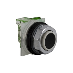 Interruttore a pulsante in metallo SCHNEIDER ELECTRIC Harmony 9001K 9001KR3BH5 30mm Nero a proiezione con ritorno a molla 1 NO - Product Image 1