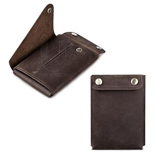 Cartera Corta Abierta de Cuero Genuino con Diseño Plegable para Múltiples Tarjetas, Logotipo Personalizado, Alta Calidad, Impermeable, Personalizada para Hombre - Product Image 3