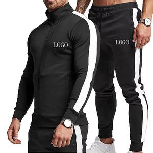 Conjunto de chándal transpirable de manga larga para hombre, ropa atlética de alta calidad, traje sólido de dos piezas por fabricante - Product Image 1