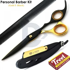 Berber saç bakım kesme makası paslanmaz çelik erkekler tıraş bıçağı & tarak saç soyunma aletleri 3 adet Set