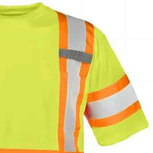 T-shirt de travail haute visibilité pour hommes, à manches courtes, avec logo personnalisé imprimé en gros, réfléchissant, sécurité, haute visibilité, 2025 - Product Image 4