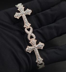 VVS1 Moissanite Diamond Cross Bracelet Moissanite Faceted Diamond Hip Hop Jewelry Making for Jewelry Gift for <b>Men</b> & Women - Product Image 1