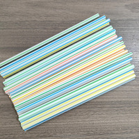 Pailles en plastique jetables, flexibles, longues, colorées, rayées, pliables, en PP, personnalisables