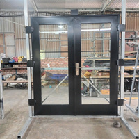 Porte battante en aluminium et verre de qualité supérieure, design moderne, isolation thermique, insonorisation, résistance aux intempéries, manuelle, pour atelier, salon