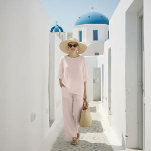 Conjunto de Lino Ecológico de Dos Piezas Extra Grande Personalizado para Mujer - Product Image 4