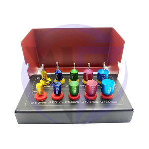 Kit de 10 Guías de Perforación de Titanio para Posicionamiento Preciso de Fresas y Control de Profundidad en Cirugía Dental Guiada Manual - Product Image 1