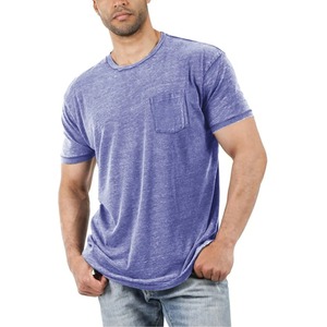 Camiseta transpirable de manga corta con cuello redondo para hombre de gama alta de verano de algodón puro 100% - Product Image 5