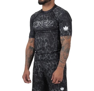 Edge Force Sportswear 2025 100% Polyester UPF50+ Short Sleeves Anti-UV Eco-Friendly Quick Dry <b>Compression</b> MMA Rashguard - Product Image 1