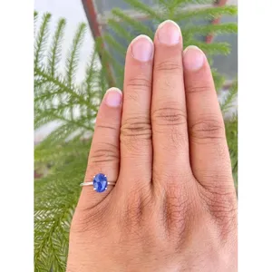 925 Platinum <b>Silver</b> <b>Boho</b> Statement <b>Ring</b> with Natural Sapphire Romantic Marquise Cut Gemstone for Engagement - Product Image 2