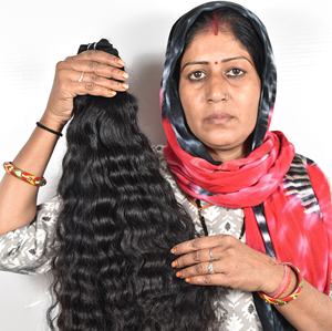 100% indien pas cher aucun traitement chimique cuticule aligné vendeur vierge noir profond ondulé temple indien extensions de cheveux humains - Product Image 4