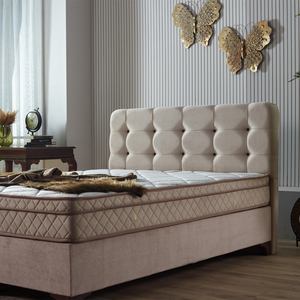 Lit de couchage européen en bois massif élégant de haute qualité, double caractéristique, lit queen king size en tissu, meubles turcs - Product Image 2