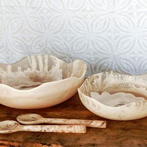 Bol de service en résine tourbillonnée Cuisine Clique Bol en bois et résine en ligne au meilleur prix Taille du produit personnalisé Fabriqué en Inde - Product Image 4