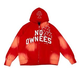 Sudaderas con capucha de lavado ácido piedra desgastada para hombre con logotipo personalizado estampado desvanecido al sol patrón 3D de invierno con cremallera completa de peso pesado de gran tamaño - Product Image 5