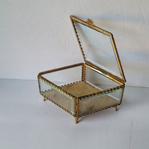 Superior Quality Attractive Design Brass Border Beveled <b>Glass</b> <b>Jewelry</b> and Ring <b>Box</b> Holder Wedding Gifts and Engagement Ring Hold - Product Image 5