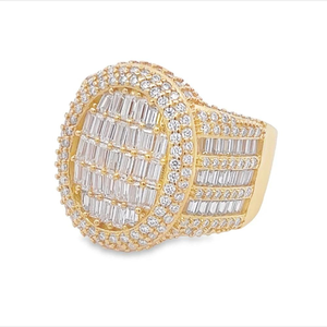 Fine Jewelry Moissanite Hip Hop Engagement <b>Ring</b> 14K Gold Championship <b>Ring</b> Baguette VVS Moissanite Diamond <b>Men</b> <b>Ring</b> - Product Image 5