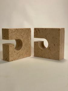 Sujetalibros cuadrados de piedra Natural de lujo hechos a mano ónix mármol travertino decorativo hogar Oficina biblioteca organizador esculturas - Product Image 4