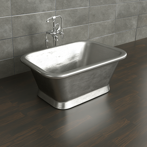 Baignoire autoportante en cuivre avec robinet Baignoire en nickel pour l'intérieur de la salle de bain de luxe avec finition élégante et design royal - Product Image 1