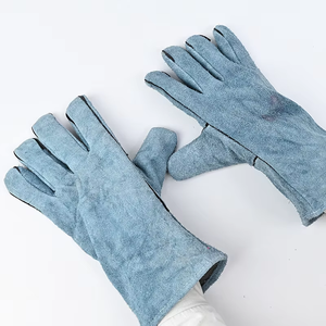 Guantes de protección Guantes de abrasión de cuero de vaca de alta calidad Guantes de soldadura Premium de seguridad - Product Image 3