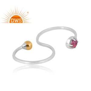 Último diseño de anillo de piedras preciosas de turmalina Rosa Natural de plata esterlina, joyería de diseño personalizado para mujer, regalo para ella - Product Image 4
