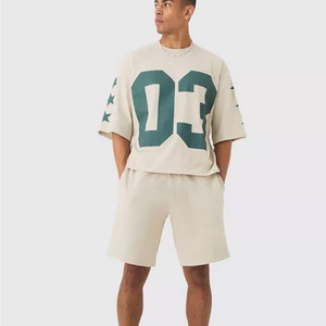 Ensemble de chemises et shorts d'été à manches courtes pour hommes, poche frontale avec fermeture éclair, poche courte cargo avec fermeture éclair, ensemble de 2 pièces - Product Image 4