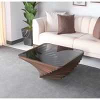 Table basse en bois moderne de qualité exceptionnelle, plateau en verre, cadre élégant, rangement, écologique, portable, livraison rapide, meubles de maison