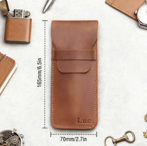 Porte-crayon Converse à rabat en <span class=keywords><strong>cuir</strong></span> véritable fait à la main personnalisé porte-stylo en <span class=keywords><strong>cuir</strong></span> Crazy Horse manche carré - Product Image 6