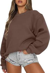 Top Quality Womens Oversized Crewneck <b>Fleece</b> <b>Sweatshirts</b> - Product Image 3