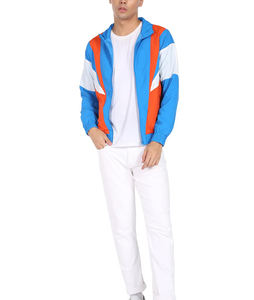 Vestes coupe-vent respirantes en polyester 100% de qualité supérieure, vente en gros, vestes imperméables à blocs de couleur pour hommes - Product Image 4