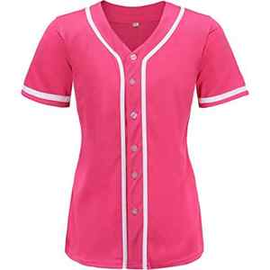 Custom Solid Plain Mujeres Hip Hop Botón Abajo Jersey de béisbol al por mayor de béisbol \ Softball Jersey Proveedor de Pakistán - Product Image 4