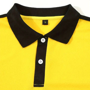 Confortable produit de la plus haute qualité nouvelle conception hommes portent des chemises élégantes en coton polo respirant de couleur jaune - Product Image 3
