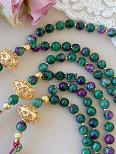 Tasbih Mala en résine tendance fait à la main, perles de prière lisses pour la méditation, le culte et la dévotion quotidienne, cadeau par Tradebyd - Product Image 6