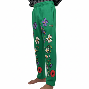 2025 Custom Casual <b>Joggers</b> Polyester Cotton Printed Logo Patchwork <b>Stacked</b> Sweatpants Streetwear washed men's pants - Product Image 3