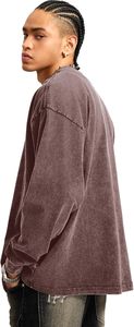 Sudadera de cuello redondo de algodón lavado ácido de gran tamaño Vintage, ropa de calle holgada de manga larga, Top para hombres, uso de verano e invierno - Product Image 4