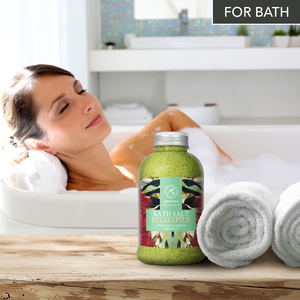 Aromatika Sal Marina Natural de Eucalipto para Baño Corporal 600g con Aceite Esencial Estimulante y Extracto de Plátano - Product Image 4