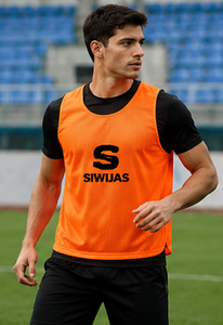 Camiseta de Entrenamiento de Fútbol de Malla Naranja, Chaleco de Práctica de Fútbol para Adultos, Secado Rápido, Ropa de Equipo, Logotipo Personalizado, Manga Corta - Product Image 1