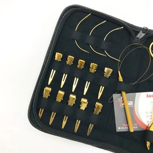 Gold Plated Stainless Steel Microbeads Hair Extension <b>Tools</b> Kit With <b>Clips</b> Scissor Hair Pulling Loop Hairs Extension - Product Image 5