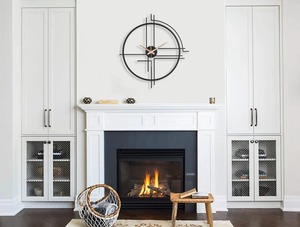 Horloge murale élégante en métal aiguille mouvement mécanique noir Design moderne pour chambre salon bureau cuisine décoration - Product Image 4