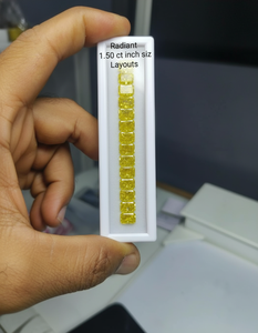 Diamante Sintético Cultivado en Laboratorio, Color Amarillo Brillante Radiante, Claridad VVS-VS, Relleno, para Anillo de Compromiso, Joyería - Product Image 5