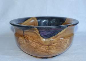 Bol en résine en bois élégant Designer fait à la main moderne rustique pièce maîtresse de cuisine décorative pièce de maison - Product Image 6