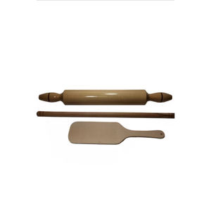 Ensemble de 3 rouleaux à pâtisserie en acier inoxydable au design moderne avec une finition polie, parfaits pour la fabrication polyvalente de roti et de pâte - Product Image 1