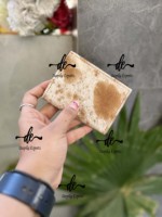 Dompet kartu ATM kulit sapi asli, dompet genggam gaya Barat Unisex, dompet koin