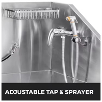 Baignoire de toilettage électrique en acier inoxydable avec drainage pour le toilettage professionnel des animaux de compagnie