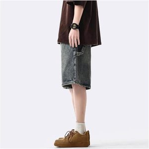 Streetwear Baggy Jorts été Y2K Vintage lavage à l'acide Jean Shorts mode bouton demin court baggy y2k jorts demin court - Product Image 2