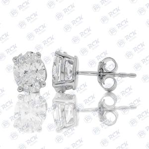 Pendientes de tuerca de moissanita de corte ovalado TCW 1,70 para mujer, Joyería de diamantes de boda de lujo, regalo para ella - Product Image 2