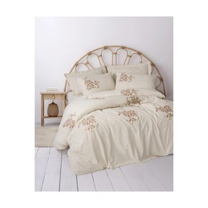 Cotton Box Linen Double Duvet Cover <b>Set</b> Cane 4pc Floral Woven Bedding for King Twin <b>Comforter</b> Wedding Home Hospital Warm Stylish - Product Image 1