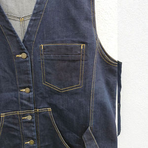 Chaleco Vaquero de algodón sin mangas para hombre más vendido para invierno, fabricado en fábrica con bolsillos delanteros, opción de talla grande - Product Image 3