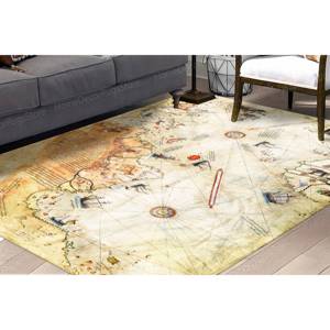 Vintage Map Printed Rug - Classic, <b>Cool</b>, Trendy, Personalized Floor <b>Decor</b>,Nonwoven Thin Rug - Product Image 2