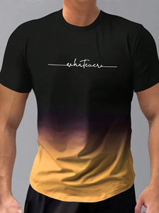 T-shirt sport décontracté pour homme, coupe slim, col rond, imprimé, manches courtes, 100% coton, nouvelle mode, éco-responsable, haute qualité - Product Image 5