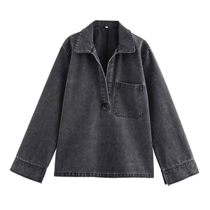 Nuevo y elegante conjunto de 2 piezas con cuello vuelto 100% algodón trajes de sudor de gran tamaño chándales de mujer transpirables informales personalizados - Product Image 5